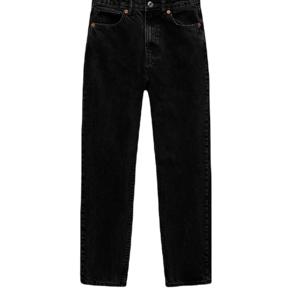 Zara Trafaluc Denimwear Mom Rigid High Rise Black Jeans Size 8